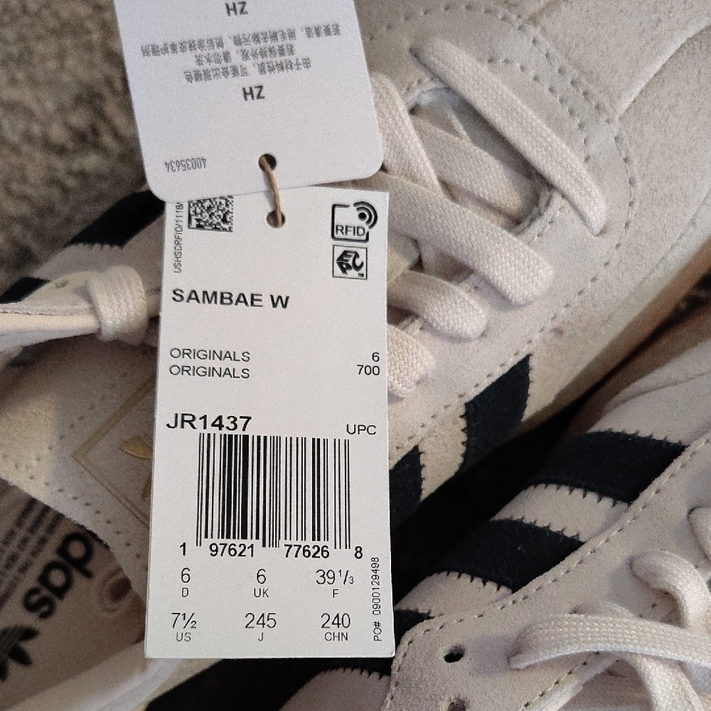 Adidas Samba Shoes in Off-White and Black - Picture 4 of 6